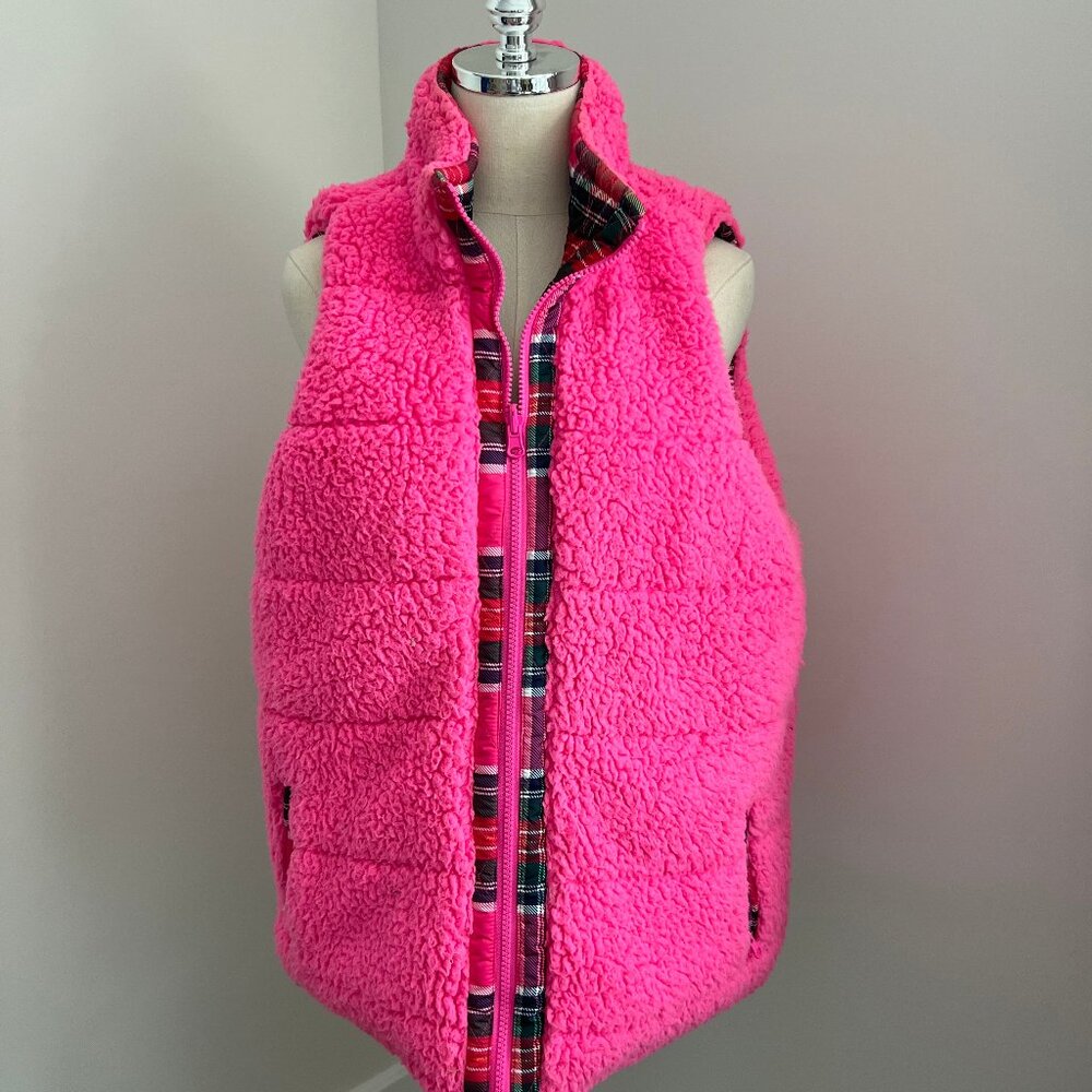 Pink and Plaid Reversible Vest